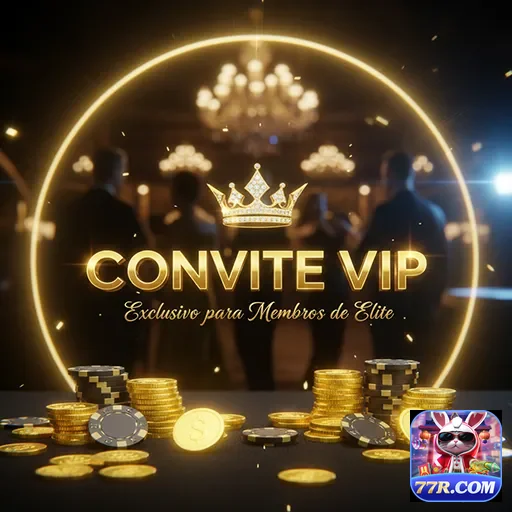 Convite VIP para evento no cassino 77r, destacando glamour e exclusividade.